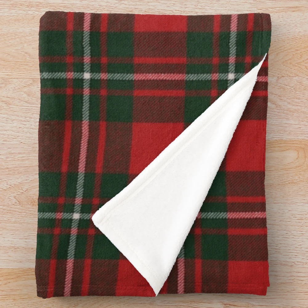 Macgregor inspired tartan plush blanket with a modern, cozy design