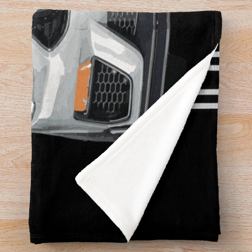 Mach 1 inspired plush blanket featuring the Ford Mustang GT 5.0L V8 muscle car