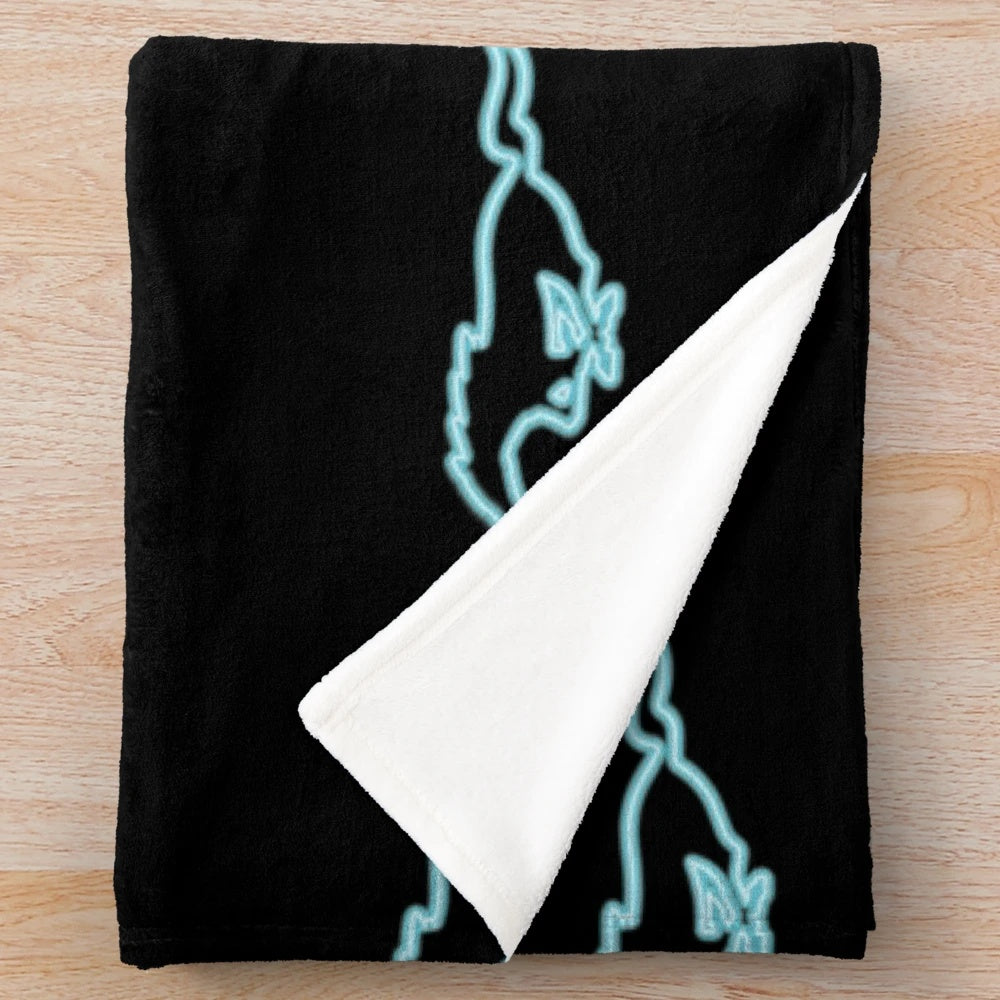 Mach-E inspired Mustang GT electric pony plush blanket