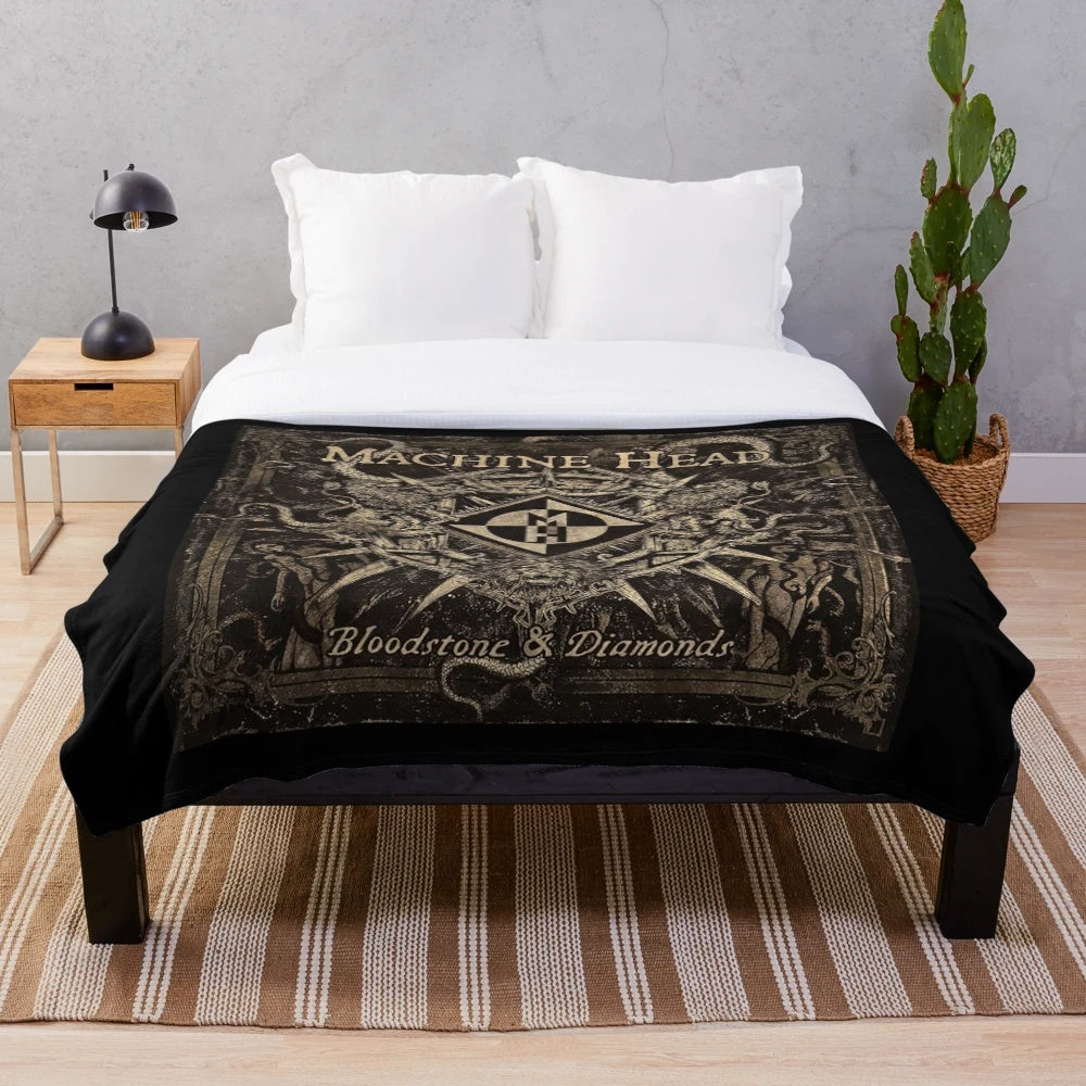 Machine Head-inspired plush blanket with album art design