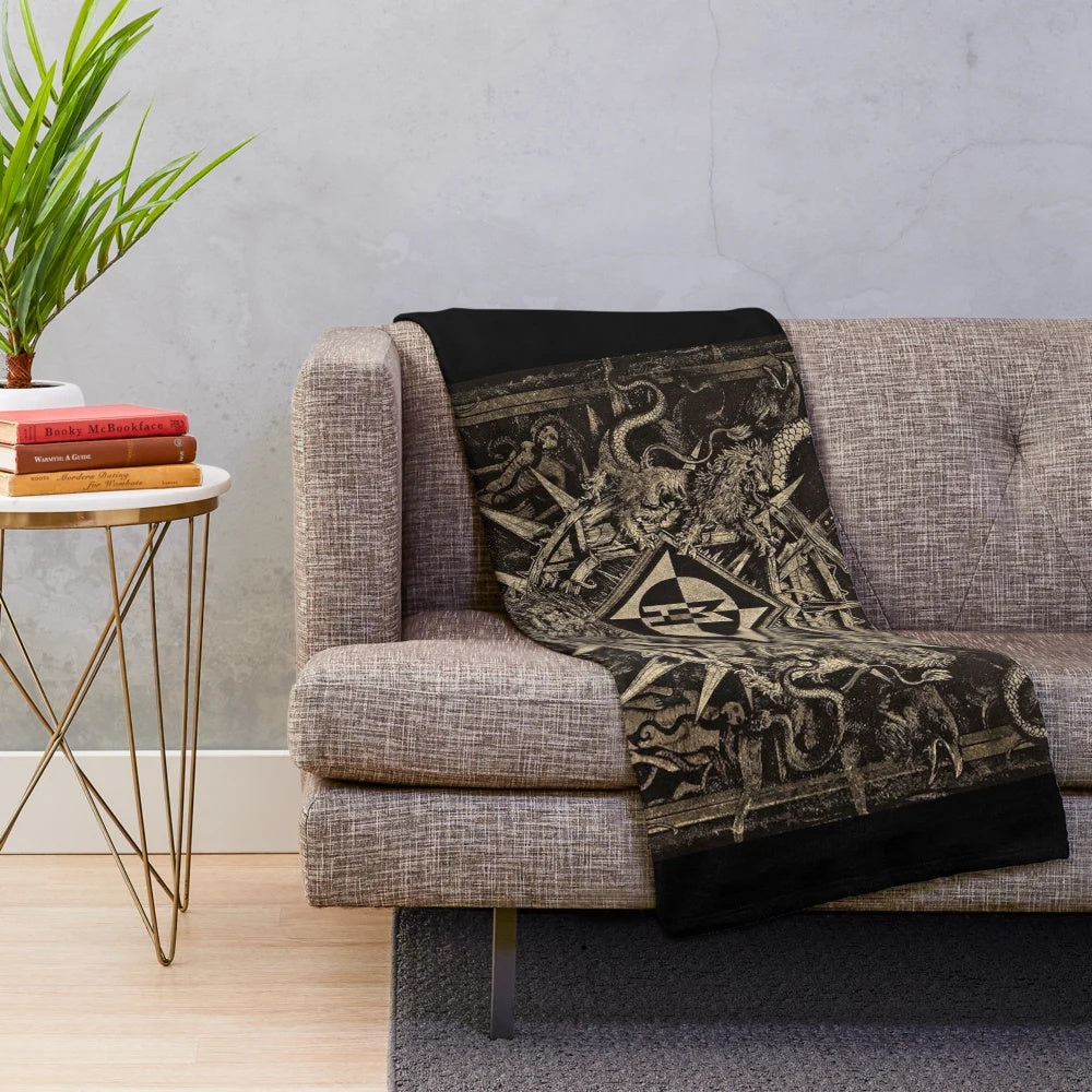 Machine Head-inspired plush blanket with album art design