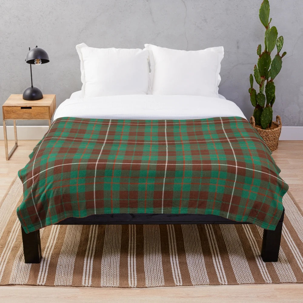 Mackinnon Tartan Inspired Green Plush Blanket