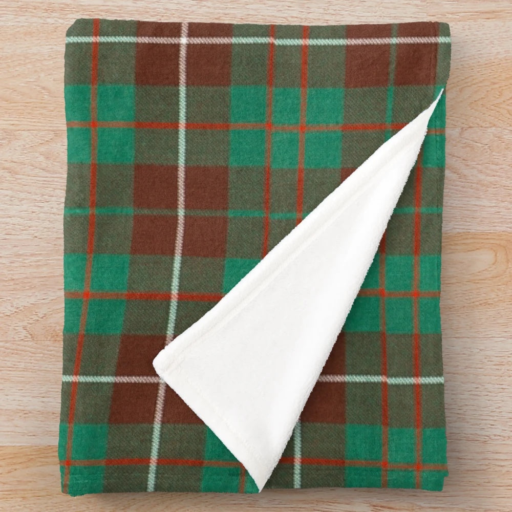 Mackinnon Tartan Inspired Green Plush Blanket