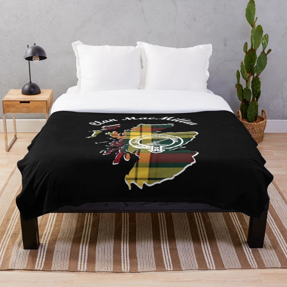 Macmillan Clan Scotland Map Crest Plush Blanket