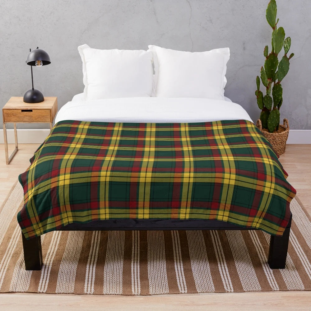 Macmillan tartan plush blanket with Scottish heritage design