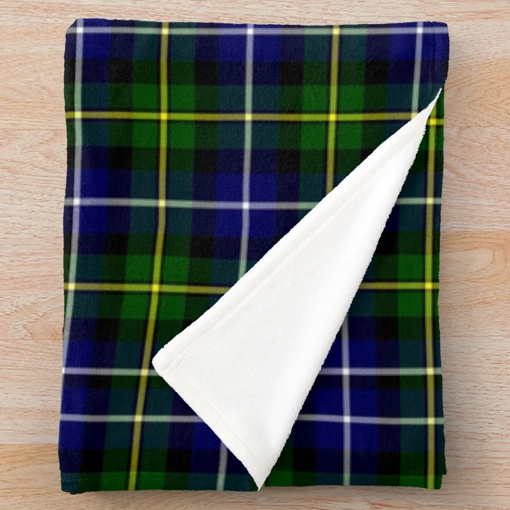 Macneil clan tartan plush blanket with heraldic design