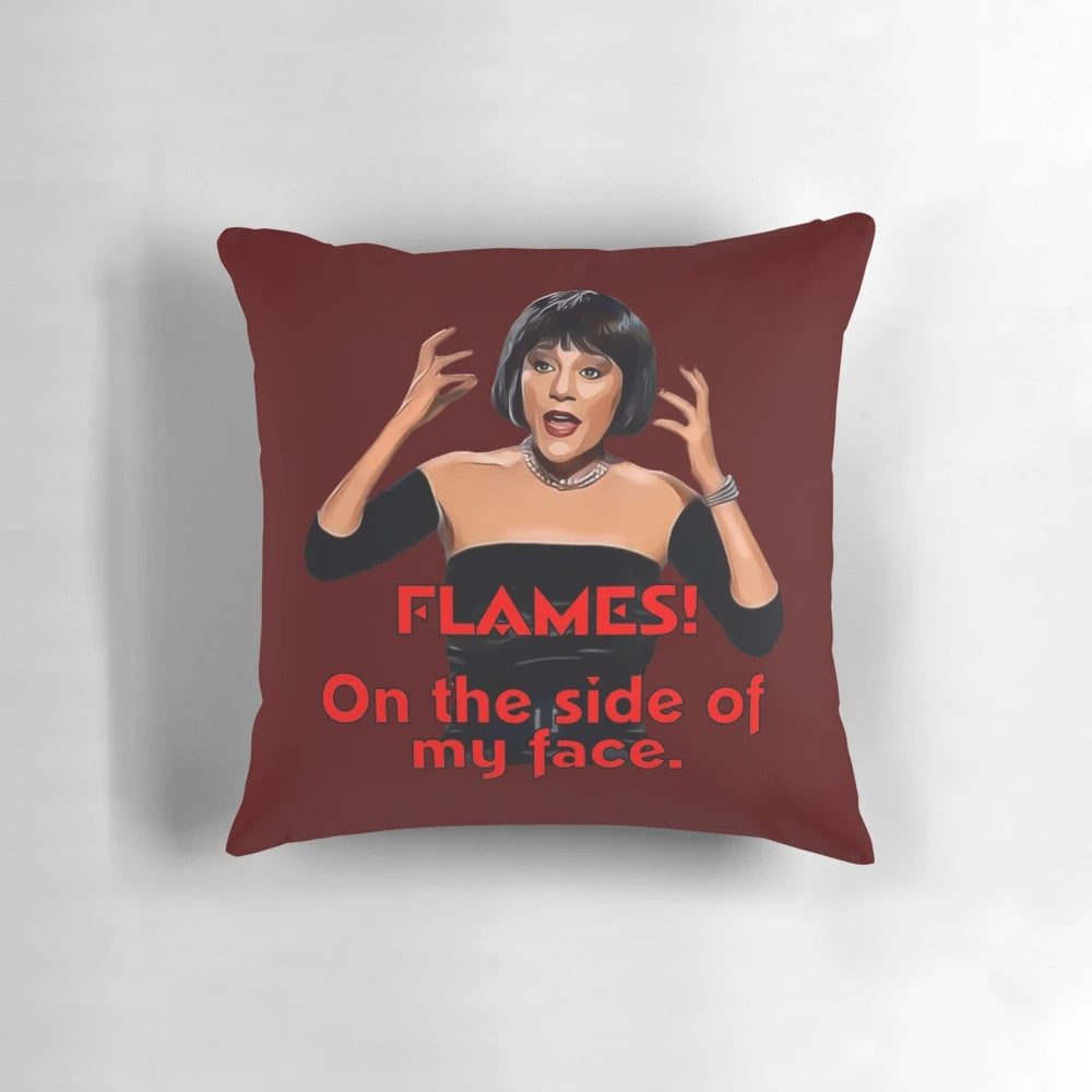 Madeline Kahn as Mrs. White in Clue, a humorous murder mystery board game movie, featured on a decorative pillow