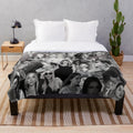 Madelyn Cline inspired black and white aesthetic collage plush blanket