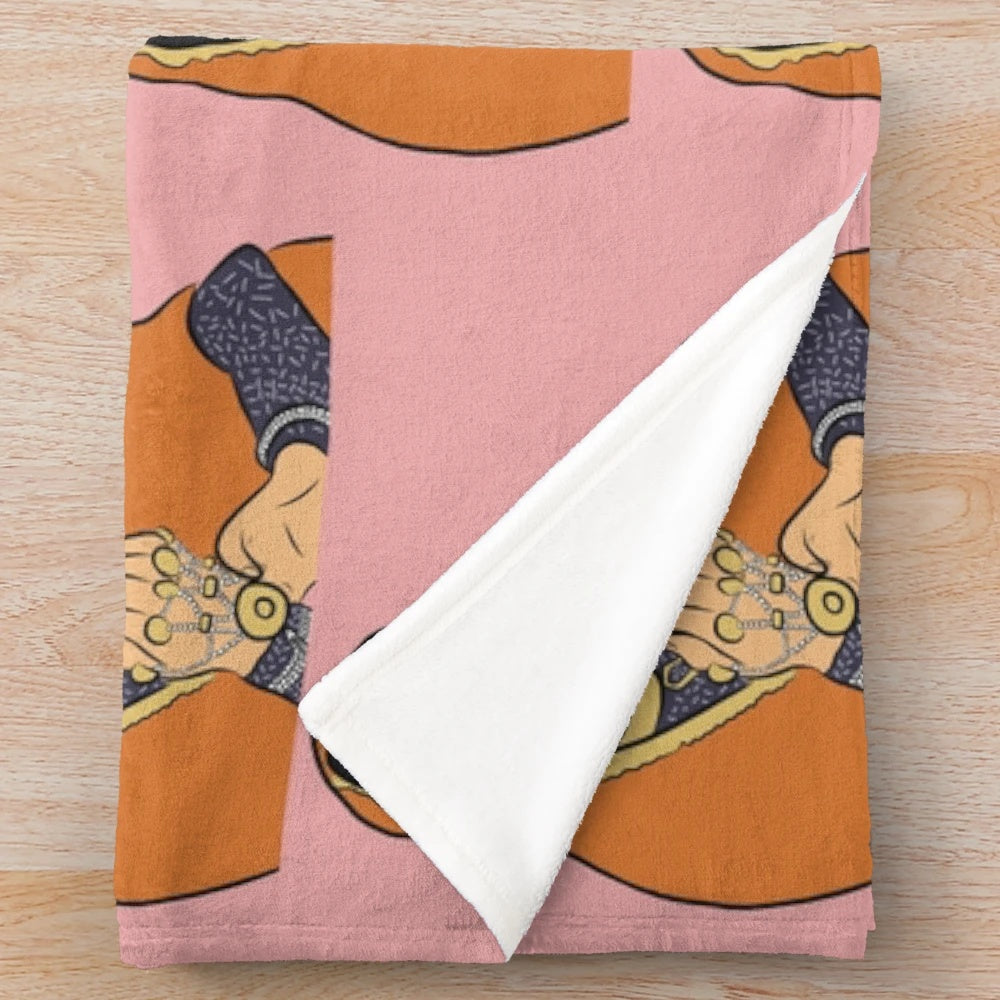 Madhubala inspired plush blanket with desi cultural elements