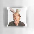 Mads Mikkelsen as Hannibal Lecter with bunny ears on a stylish pillow