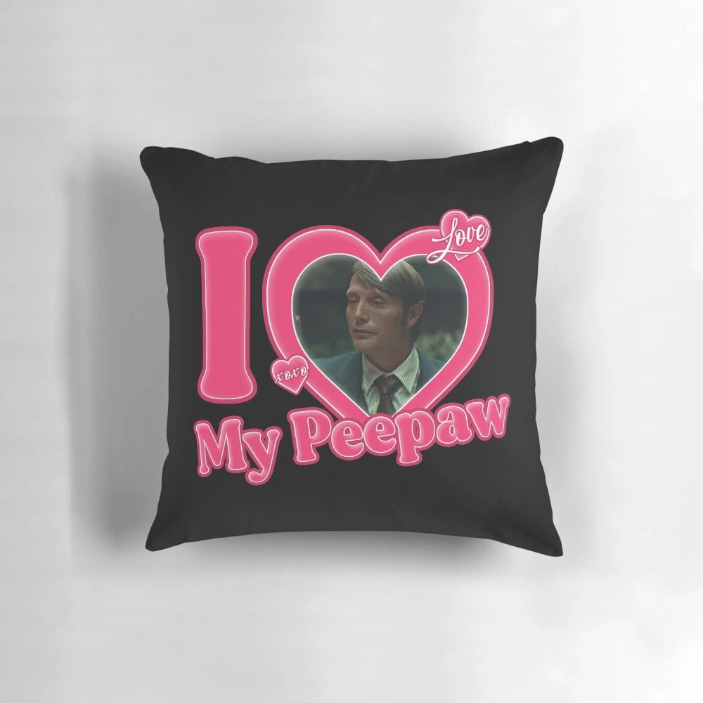 Mads Mikkelsen "I Love My Peepaw" Hannibal Lecter Themed Pillow