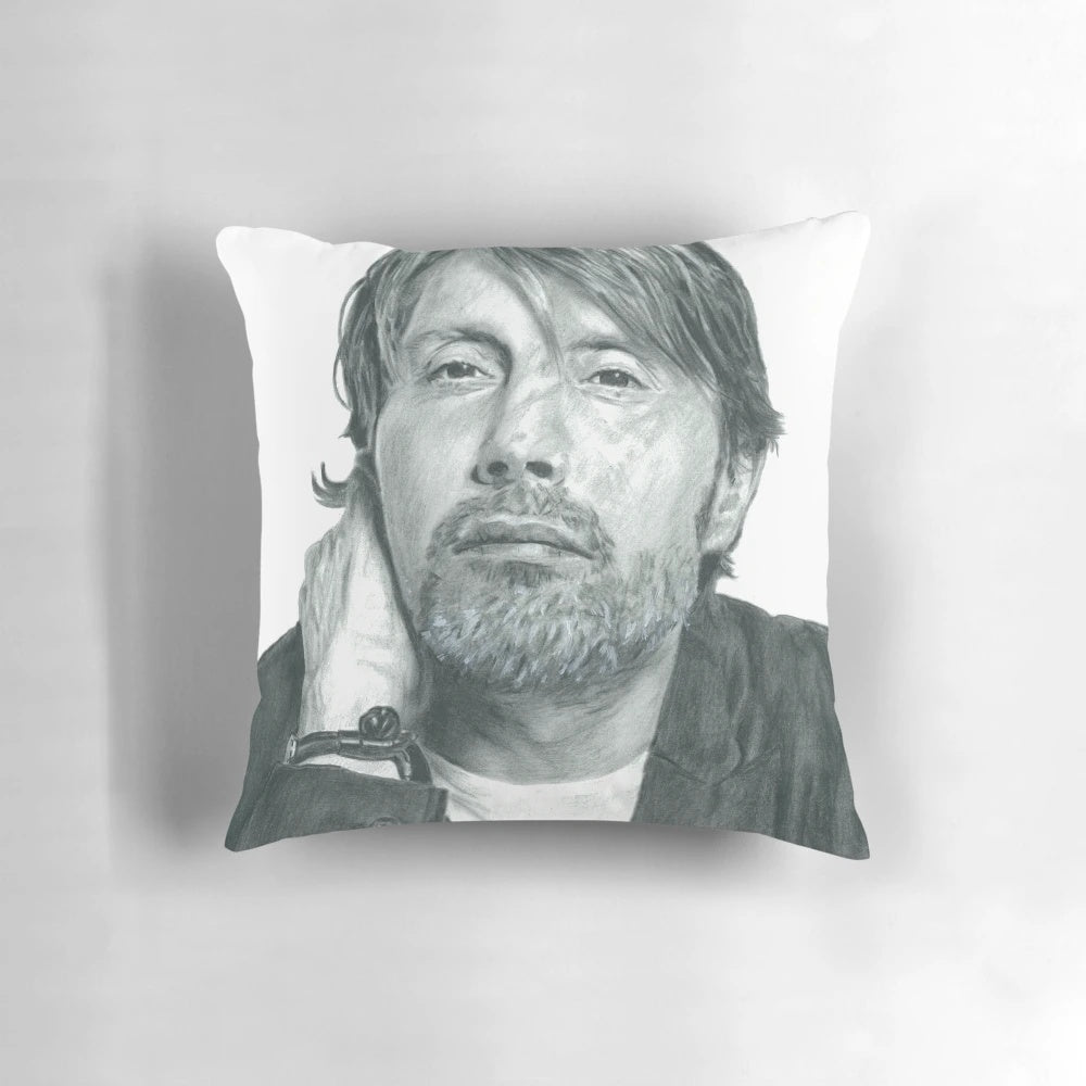 Mads Mikkelsen Inspired Pillow - Hannibal Themed Home Decor