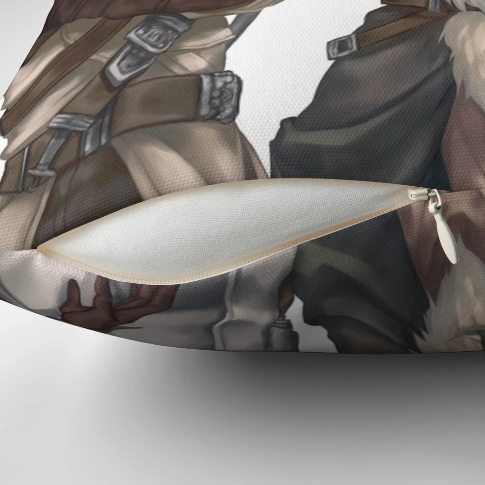 Soft, plush pillow featuring the mages of the Dragon Age Inquisition, including Solas, Dorian, and Vivienne.