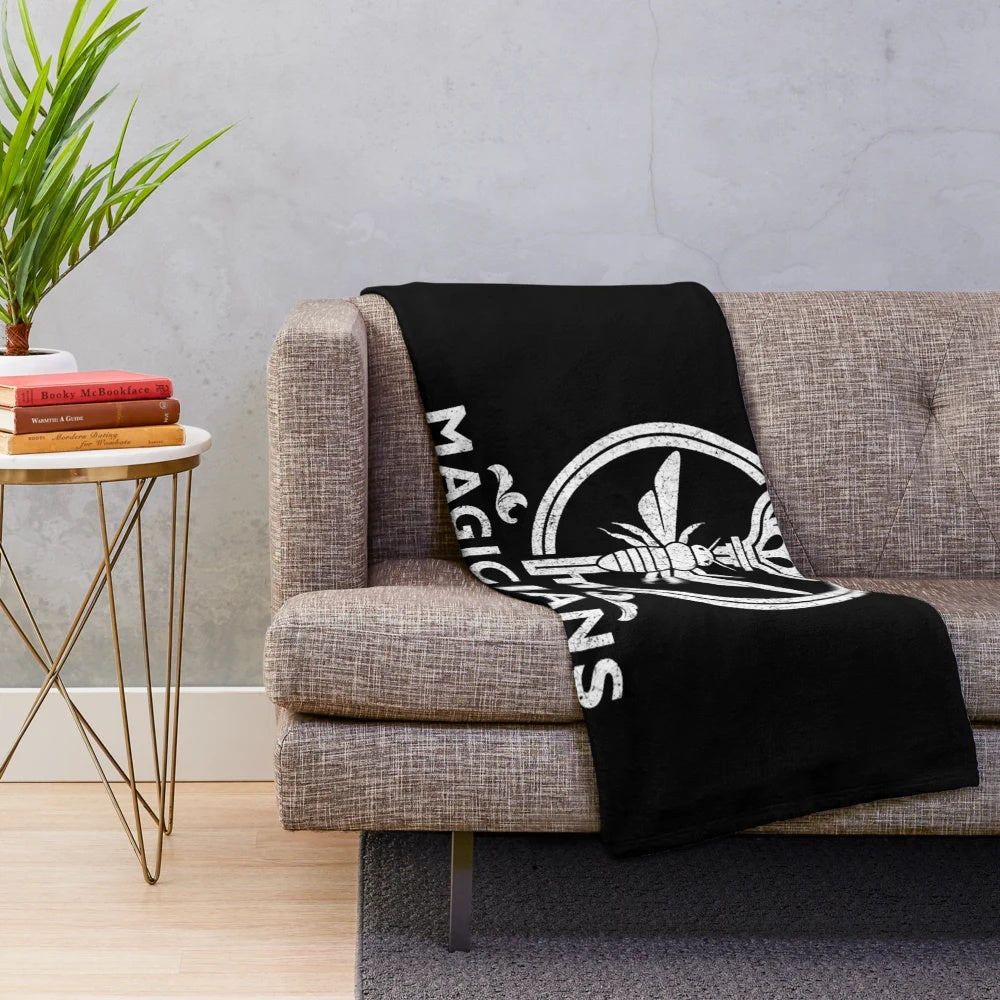 Plush blanket with magic and entertainment theme