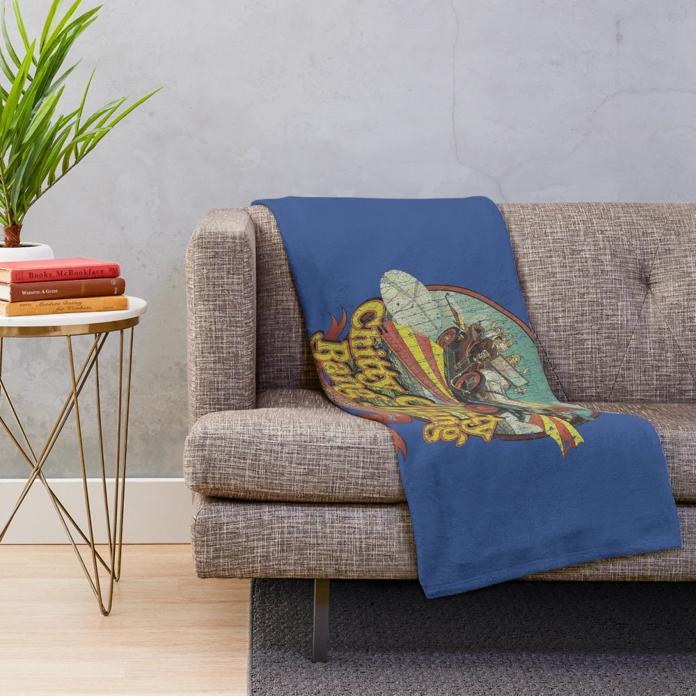 Chitty Chitty Bang Bang inspired plush blanket with fantasy and magical elements