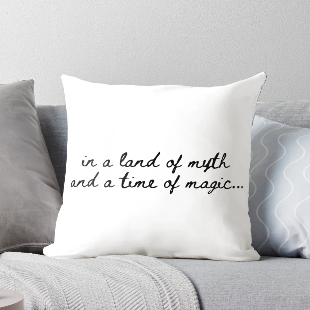 Decorative pillow featuring a quote from the BBC television series "Merlin