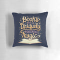 A soft, cozy pillow with a whimsical book-themed design, perfect for avid readers and book lovers.
