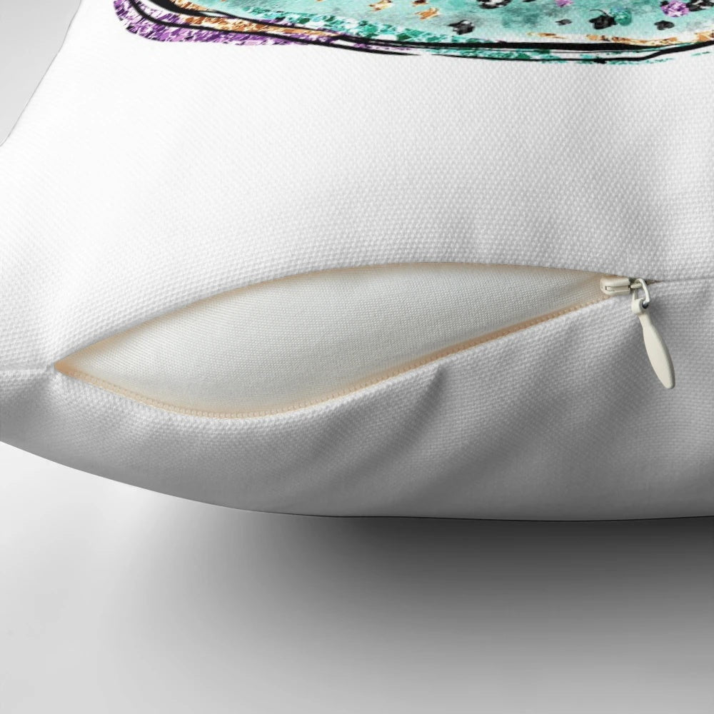 Colorful and whimsical pillow featuring a playful cat mermaid unicorn design, perfect for adding a touch of fantasy to any room.