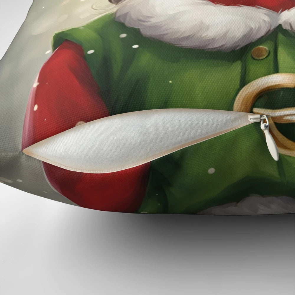 Magical Christmas elf-inspired decorative pillow for holiday home decor