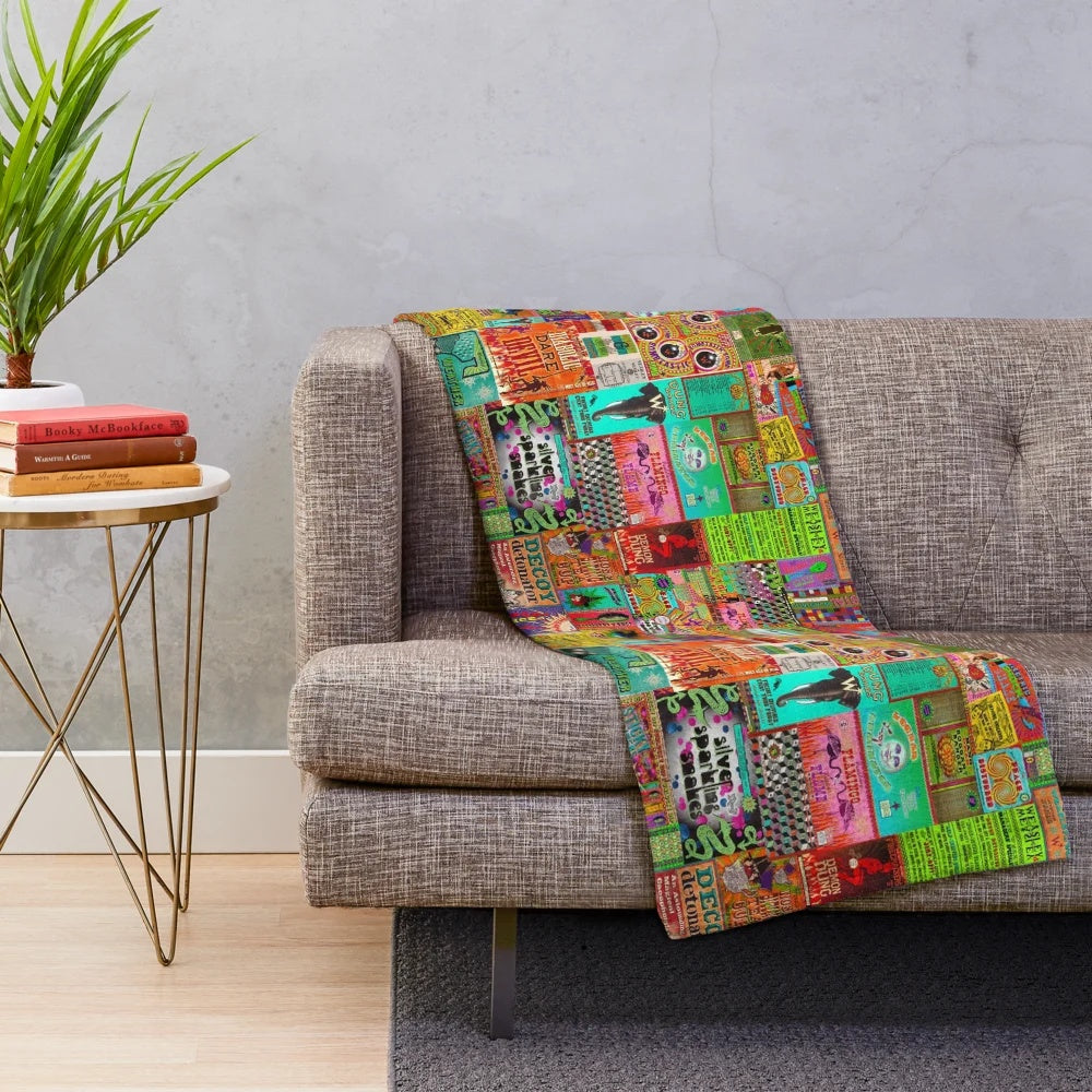 Magical Collage Plush Blanket with Wizard and Witch Inspired Designs