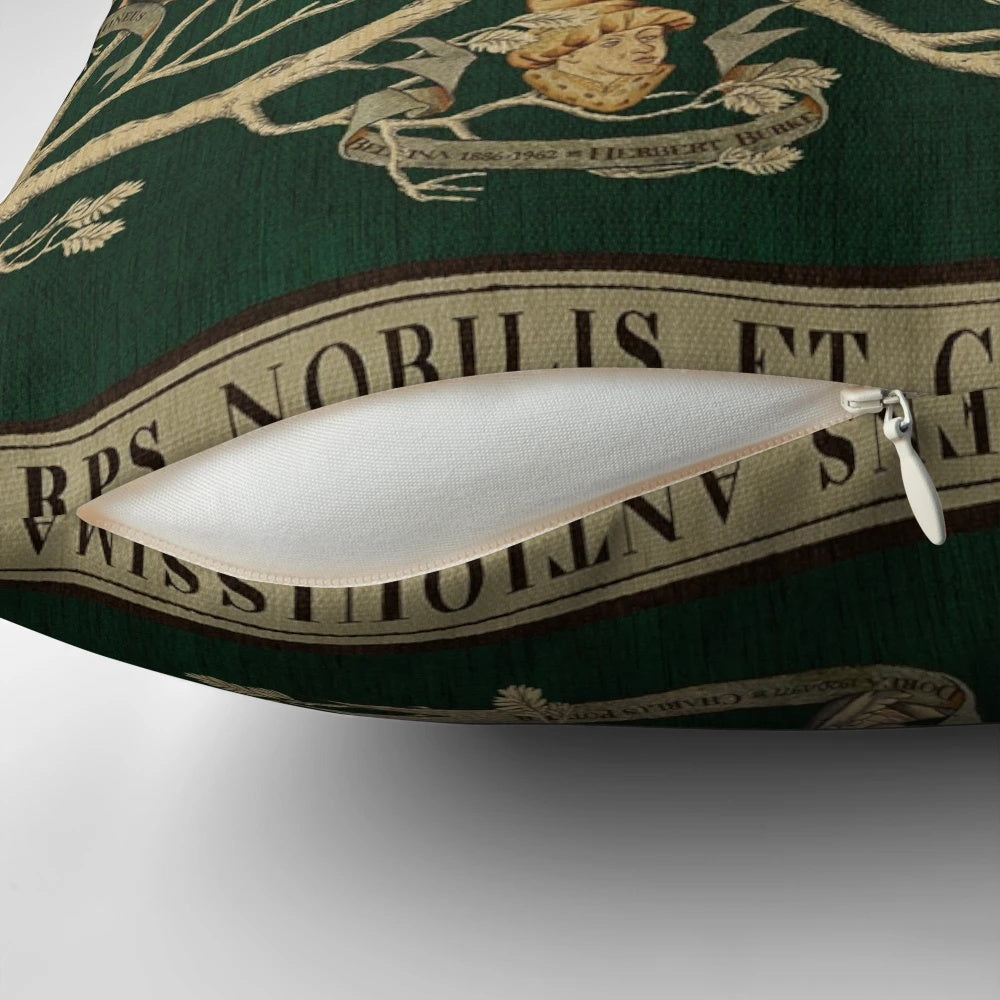 Decorative pillow featuring a detailed family tree design inspired by the world of Harry Potter
