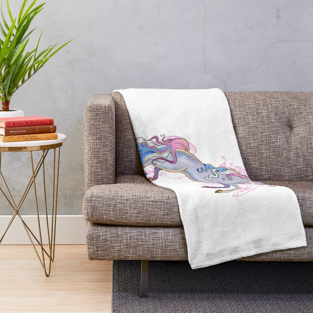 Magical fantasy unicorn plush blanket