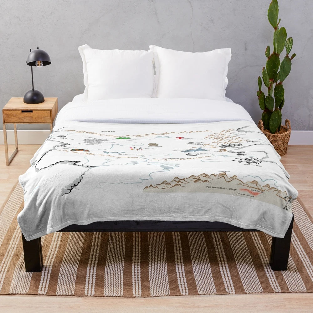 Plush blanket featuring the map of Fillory from the fantasy TV series The Magicians