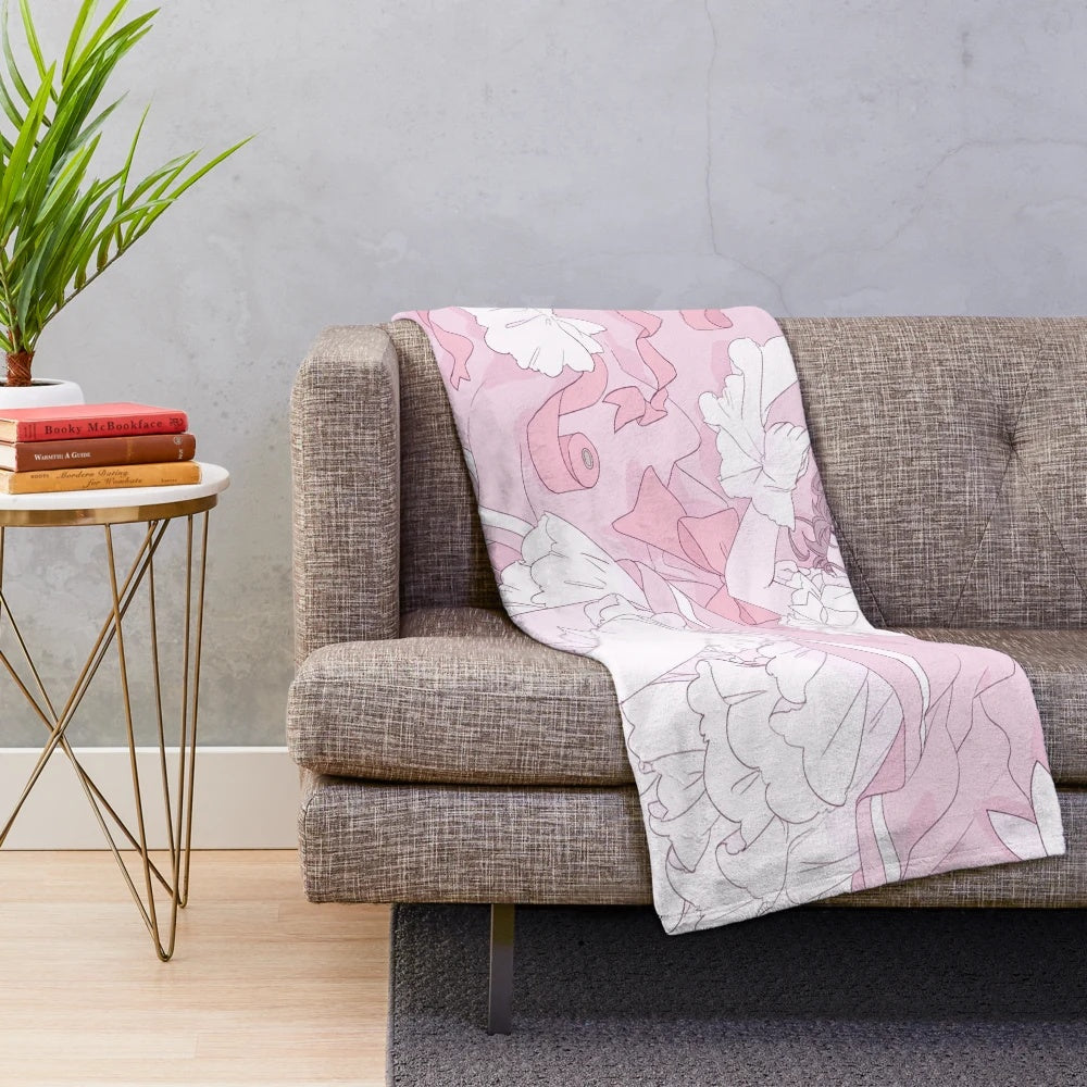 Cardcaptor Sakura inspired plush blanket with magical girl aesthetic