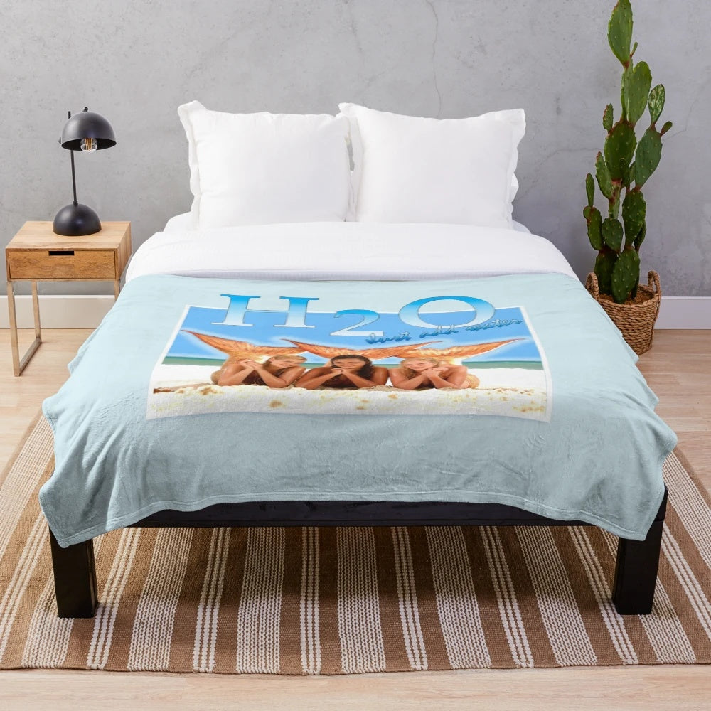 H2O Inspired Plush Blanket with Mermaid and Siren Designs