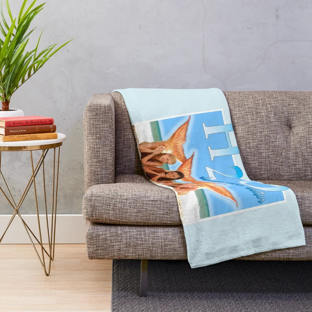 H2O Inspired Plush Blanket with Mermaid and Siren Designs