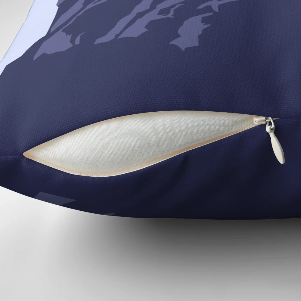 Minimalist illustration of Hogwarts Castle on a soft pillow, perfect for Harry Potter fans.