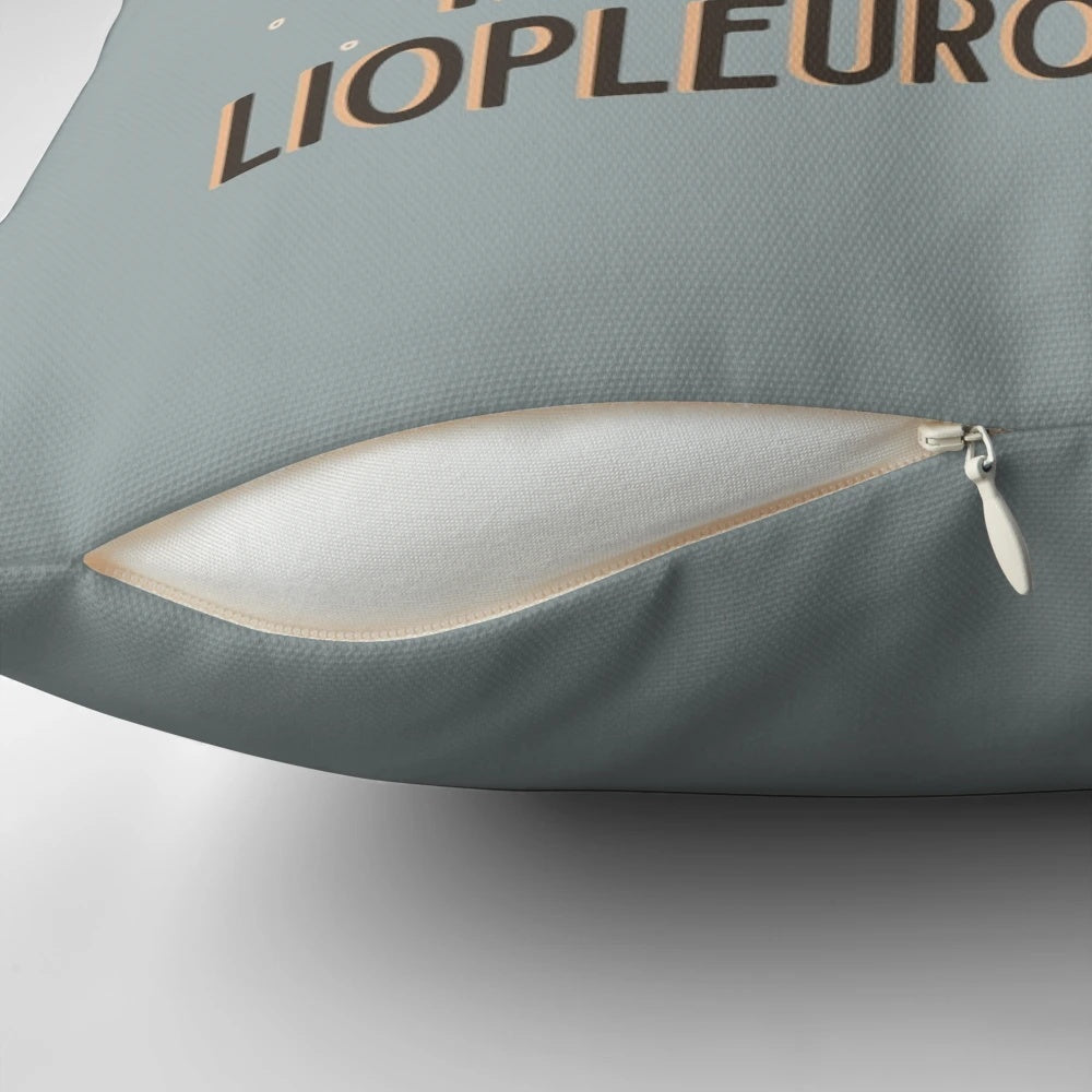 Colorful and whimsical pillow featuring the magical liopleurodon from the popular Charlie the Unicorn YouTube series.