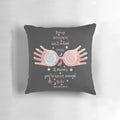 A plush, decorative pillow featuring the iconic wizard glasses of Luna Lovegood from the Harry Potter series.