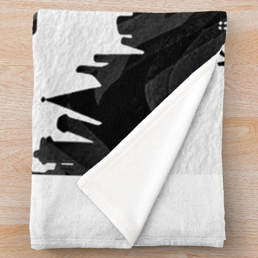 Mary Poppins inspired plush blanket with umbrella and chimney sweep design