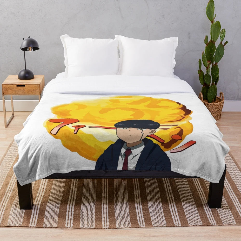 Mashle anime-inspired profiterol plush blanket with magical power and strength