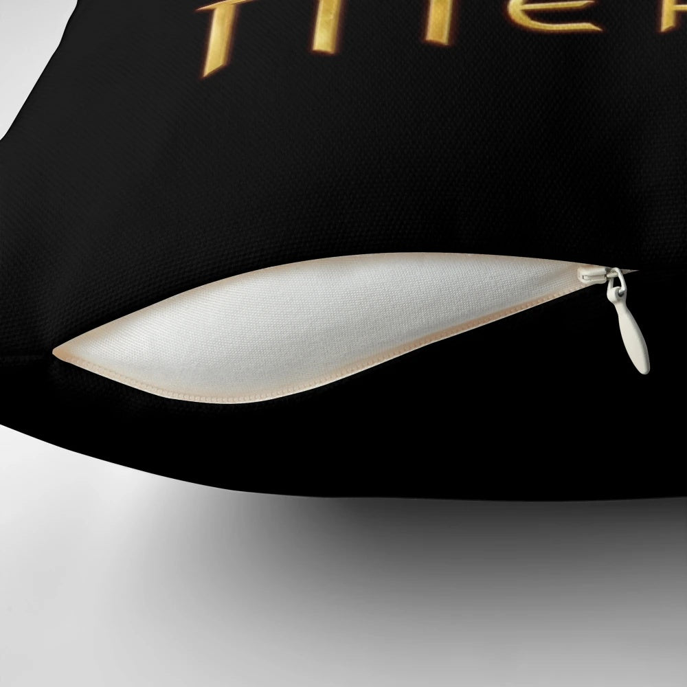 Decorative throw pillow featuring a Merlin the Wizard design