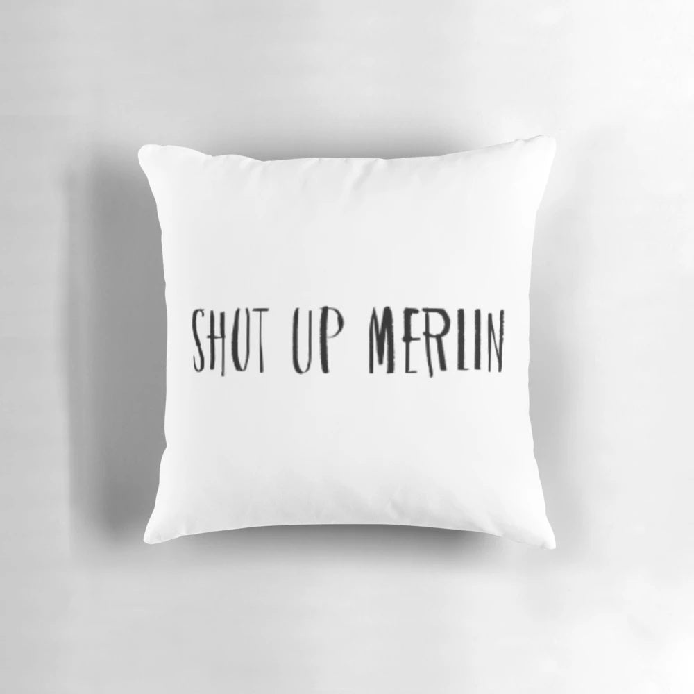 Shut Up, Merlin themed decorative pillow with fantasy design