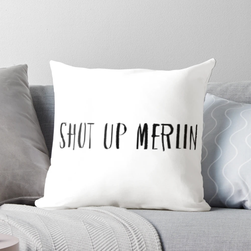 Shut Up, Merlin themed decorative pillow with fantasy design