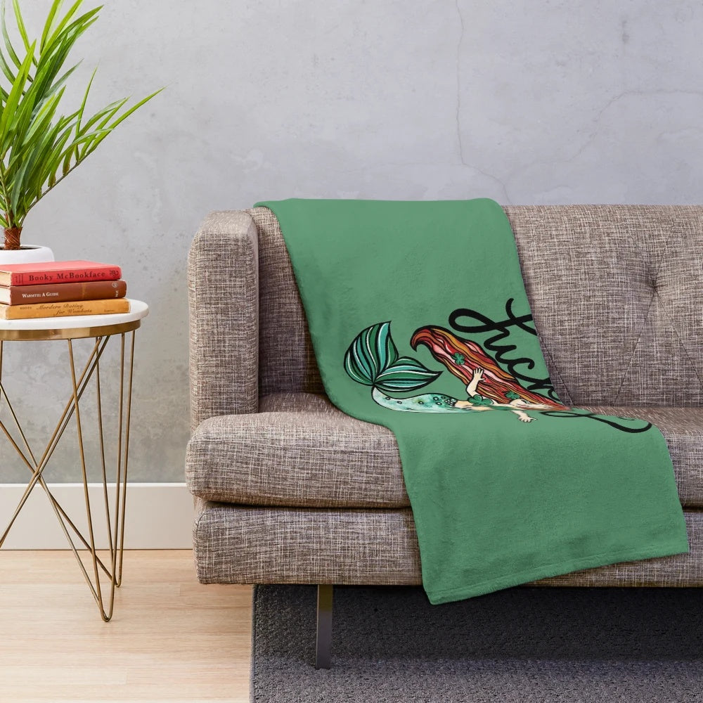 Soft and cuddly plush mermaid blanket for a whimsical touch in your home