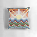 Mosaic-patterned pillow with elements from the TV series The Magicians