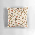 Colorful throw pillow featuring a whimsical mushroom design, perfect for nature-inspired home decor.