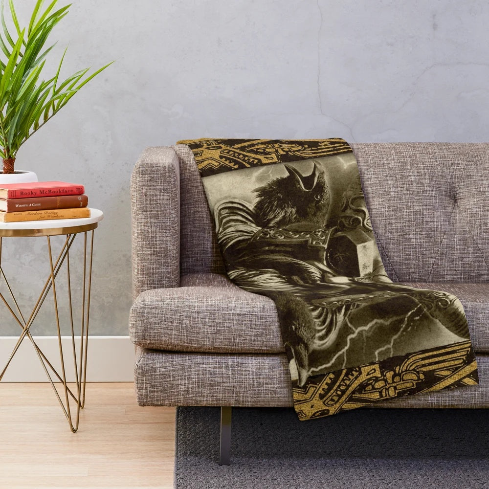 Odin Plush Blanket featuring Viking and Norse Mythology Imagery