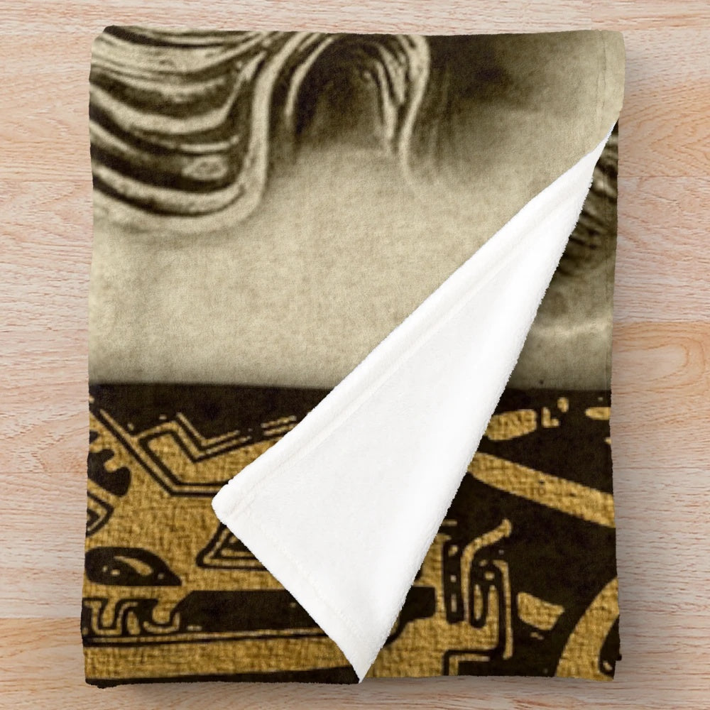 Odin Plush Blanket featuring Viking and Norse Mythology Imagery