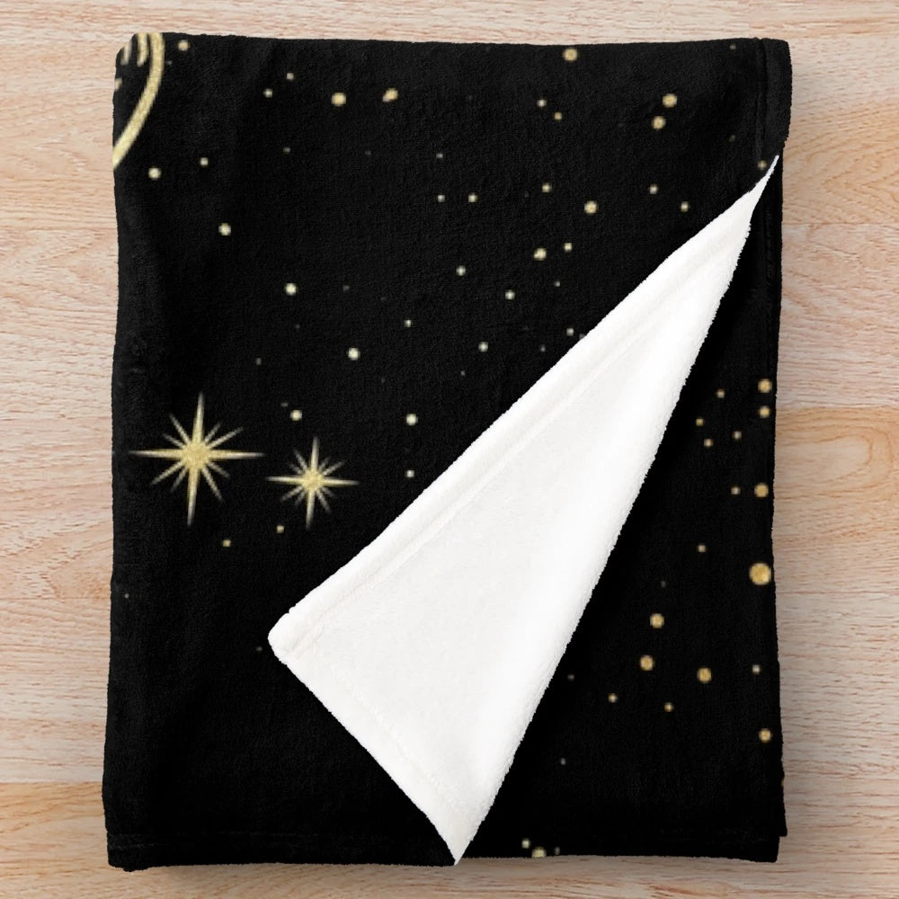 Orilium-inspired plush black blanket for cozy reading