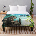 Soft and cozy plush blanket with a magical fantasy design