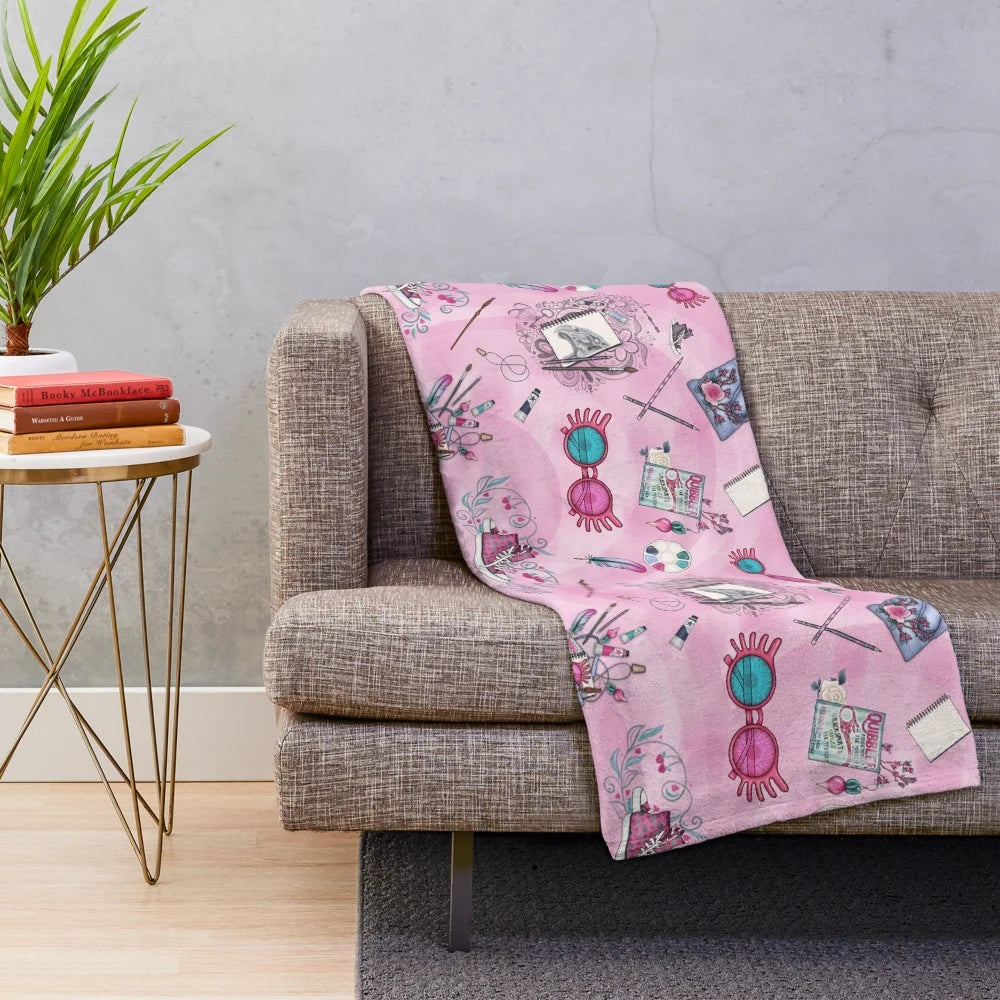 Soft and cozy plush blanket with a whimsical Luna Lovegood-inspired design