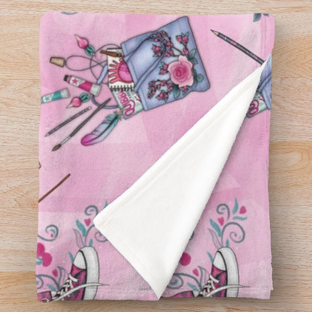 Soft and cozy plush blanket with a whimsical Luna Lovegood-inspired design