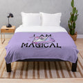Soft, pink and purple magical plush unicorn blanket