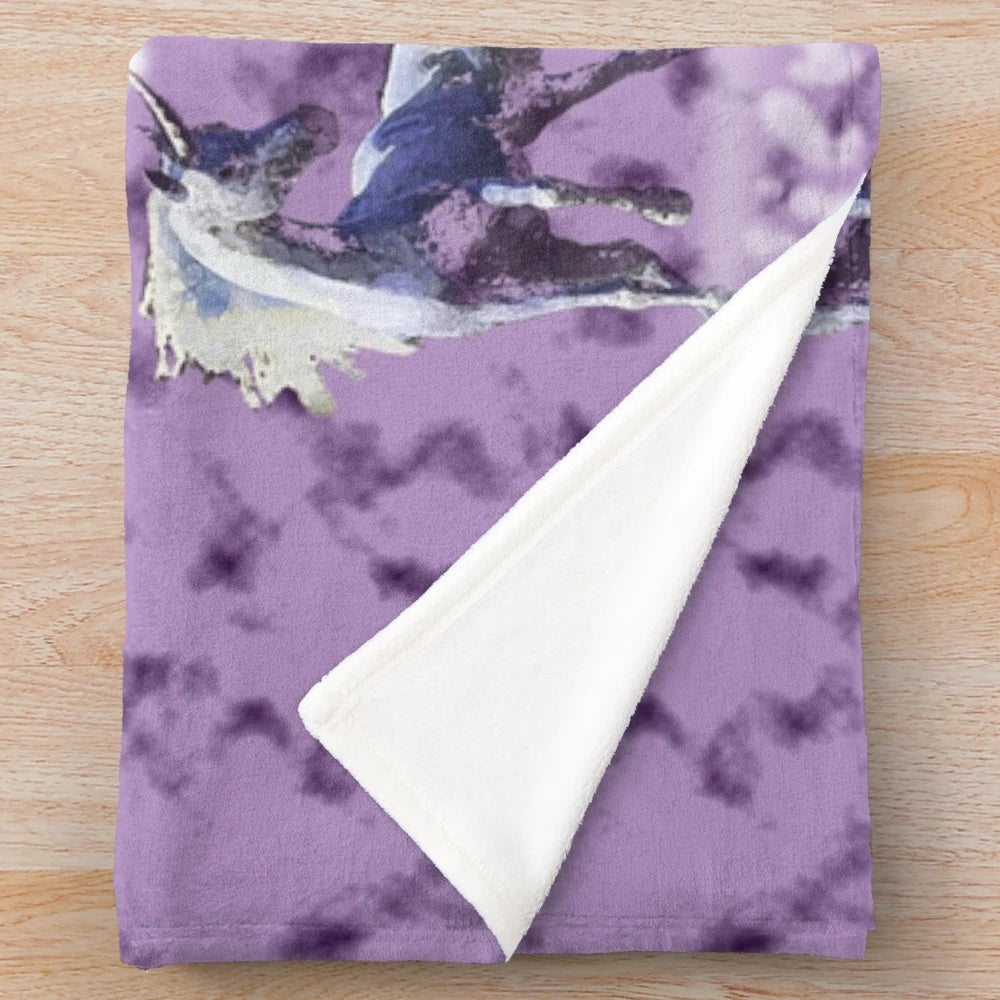 Cozy plush unicorn blanket with a dreamy, magical design