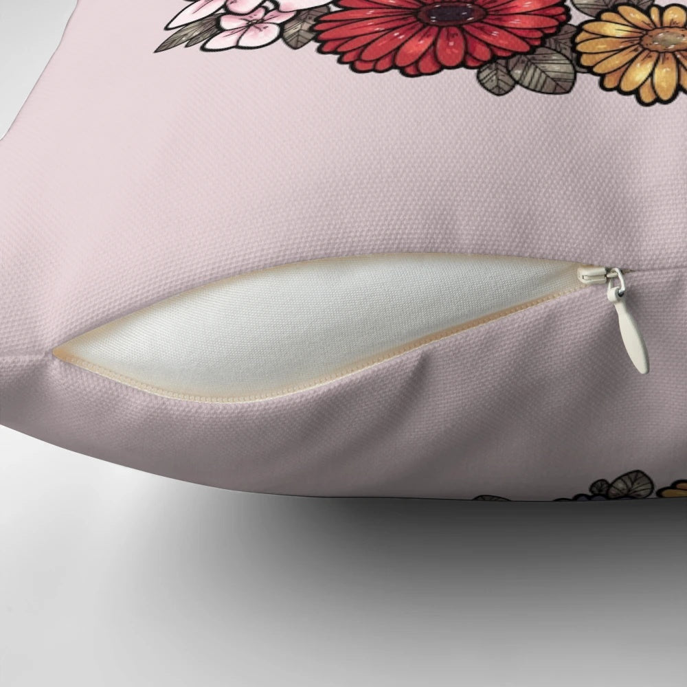Vibrant rainbow-colored pillow with a cluster of quartz crystals, creating a magical and whimsical design.